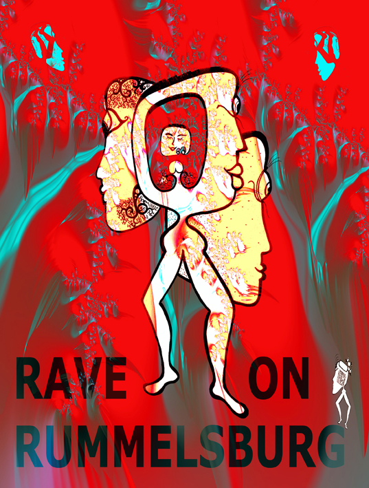 RAVE ON RUMMELSBURG_02, 24x18cm, Mixed Media auf Papier auf Leinwand, 2016